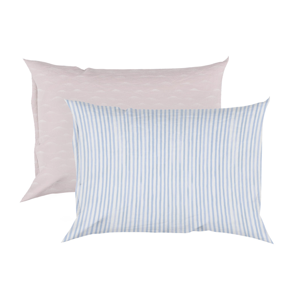 A pair of queen silk pillowcases - Simple Stripe and Moon Dust