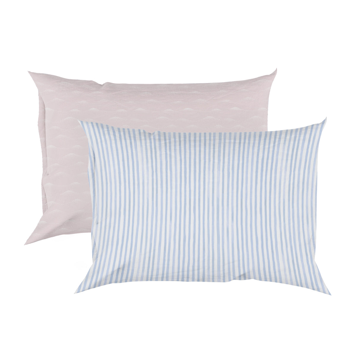 A pair of queen silk pillowcases - Simple Stripe and Moon Dust
