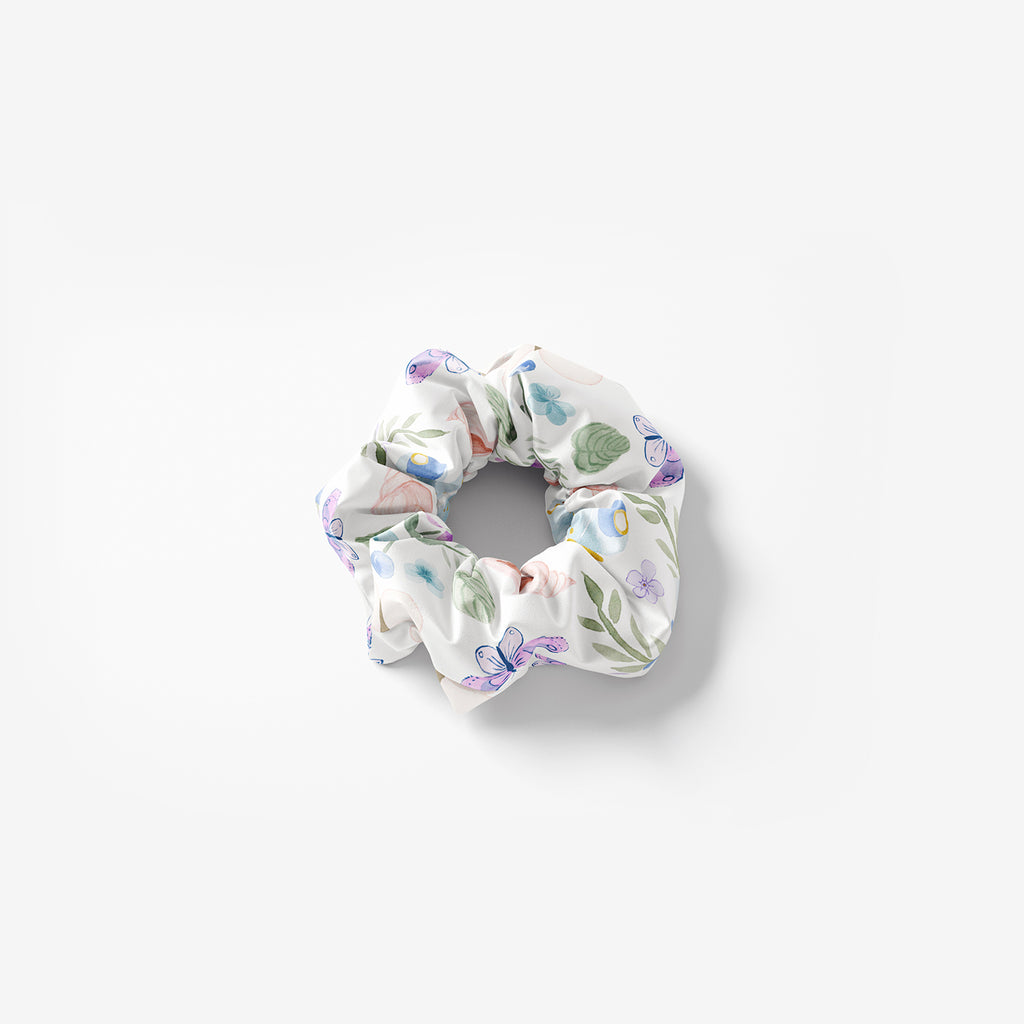 Shell Scrunchie Silk Scrunchies with Ocean Shell Mermaid Design | Mei-Mei Moon
