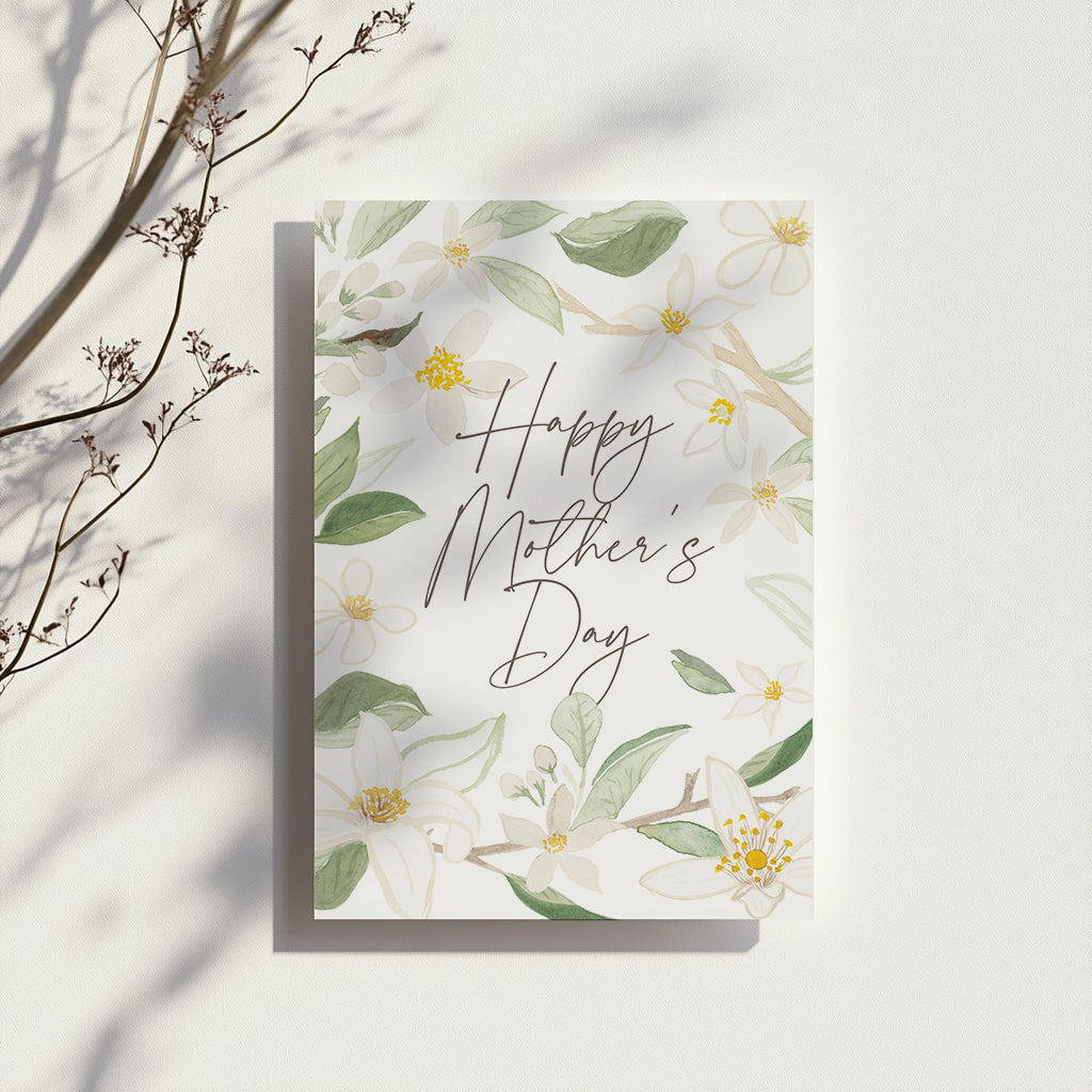 Happy Mother's Day | Orange Blossom Botanical Watercolor Greeting Card
