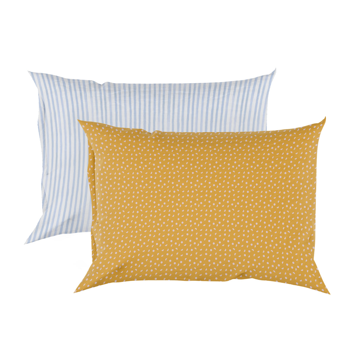 A set of two queen silk pillowcases - Simple Stripe and Luna Dot