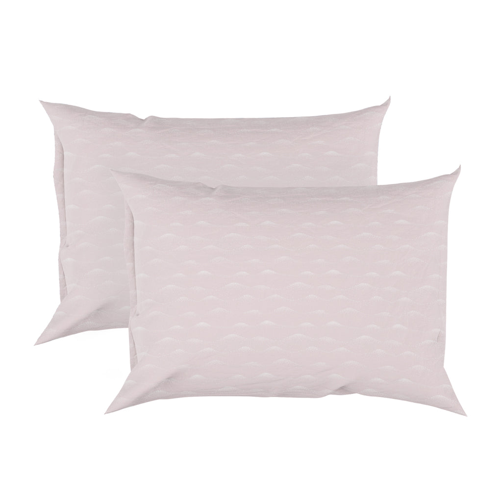 A pair of lilac queen size silk pillowcases
