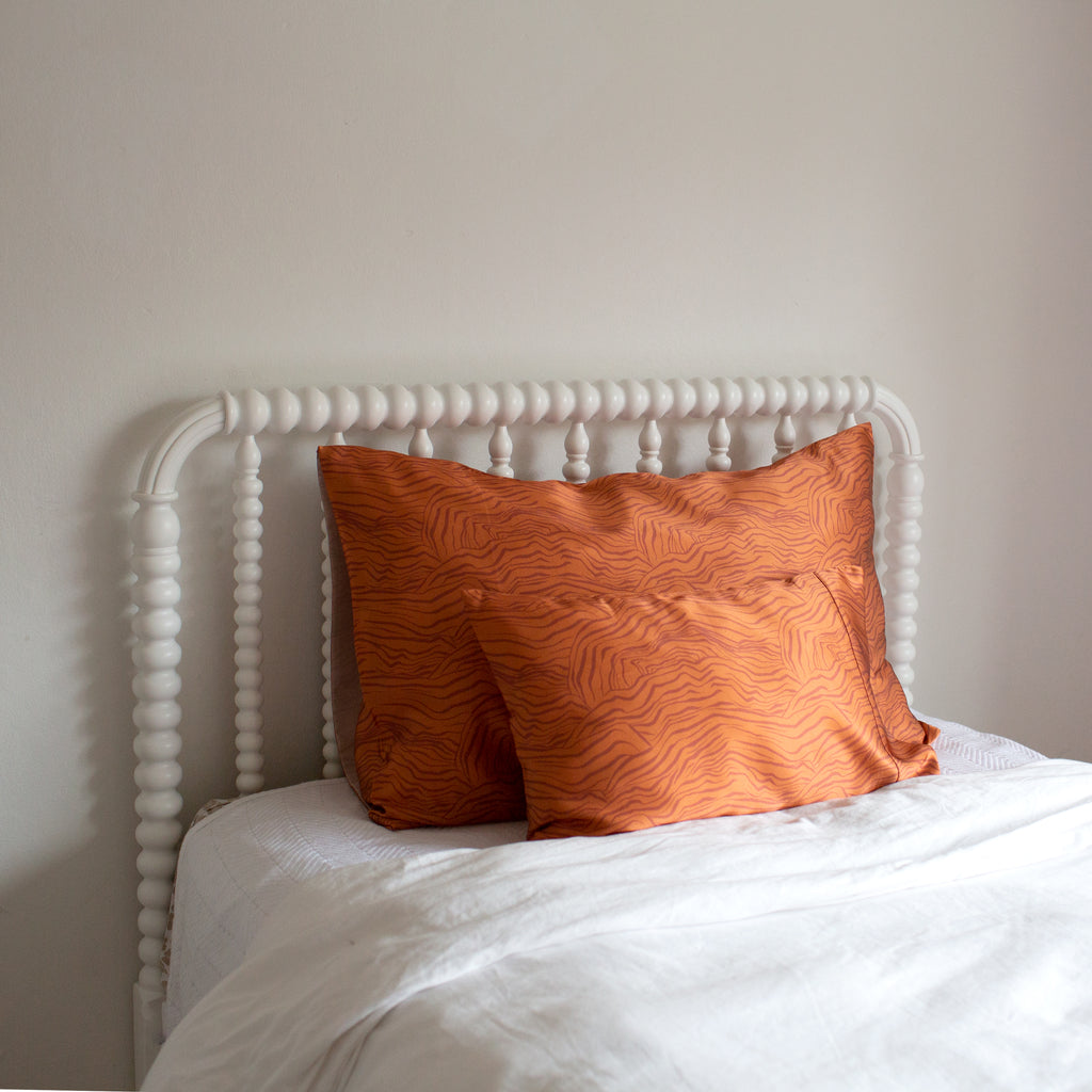 Orange silk pillowcase hot sale