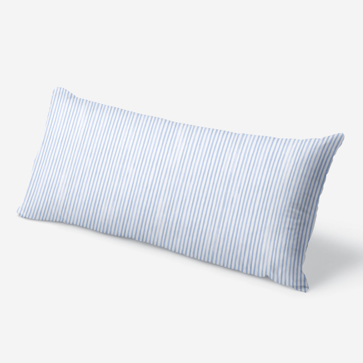 King size silk pillowcase in blue simple stripe print