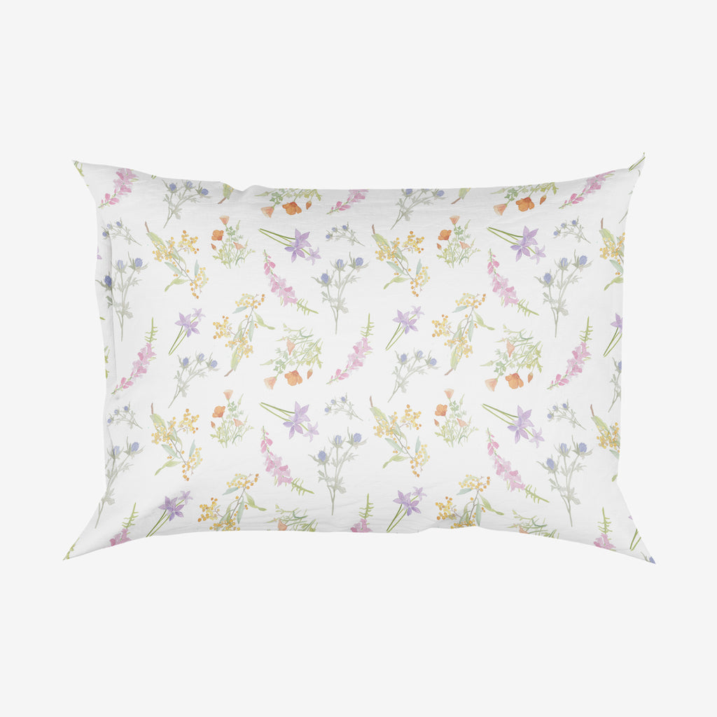 Queen size silk pillowcase with a floral print