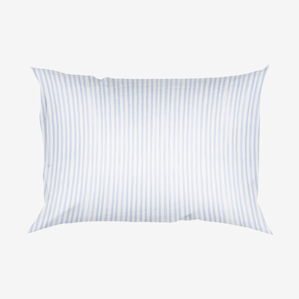 Queen size silk pillowcase with blue strip print
