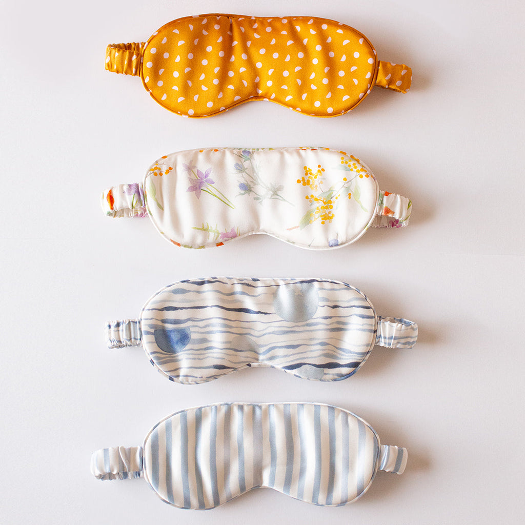 Four silk sleep masks 