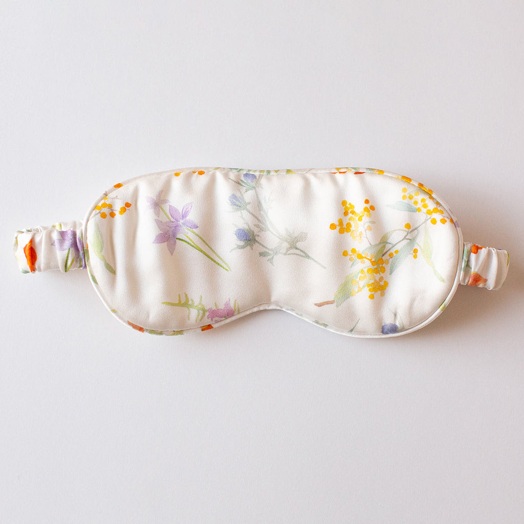 Silk Sleep Mask - Mei Flower print